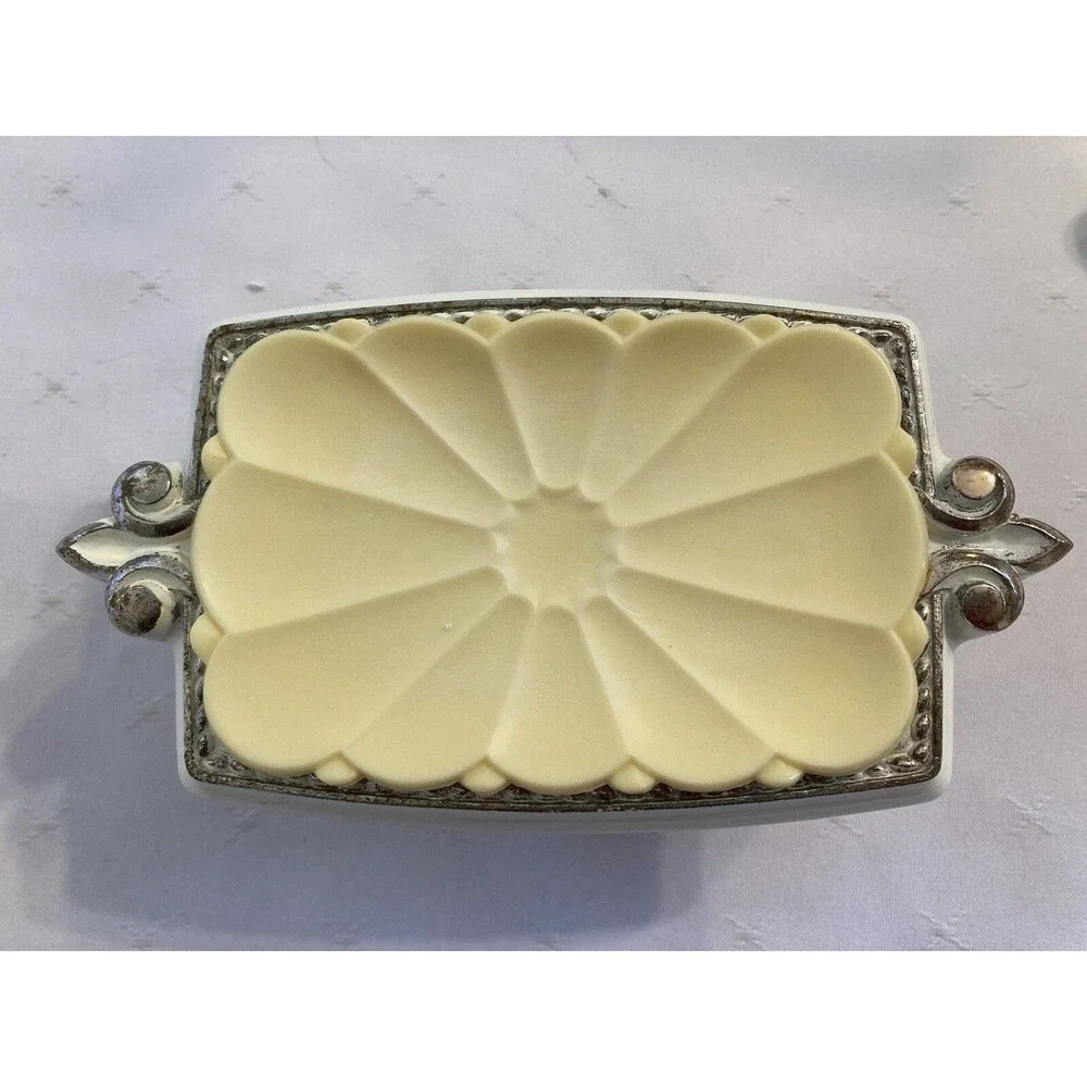 Vintage Amerock Bonaventure Collection Soap Dish Free Standing White Art Deco